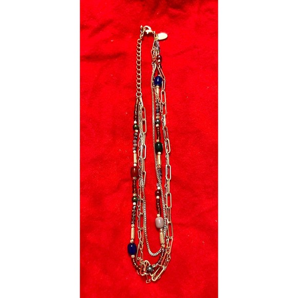 Style & Co Multi-Strand Necklace Gold Chains and Colorful Beads - Picture 1 of 3